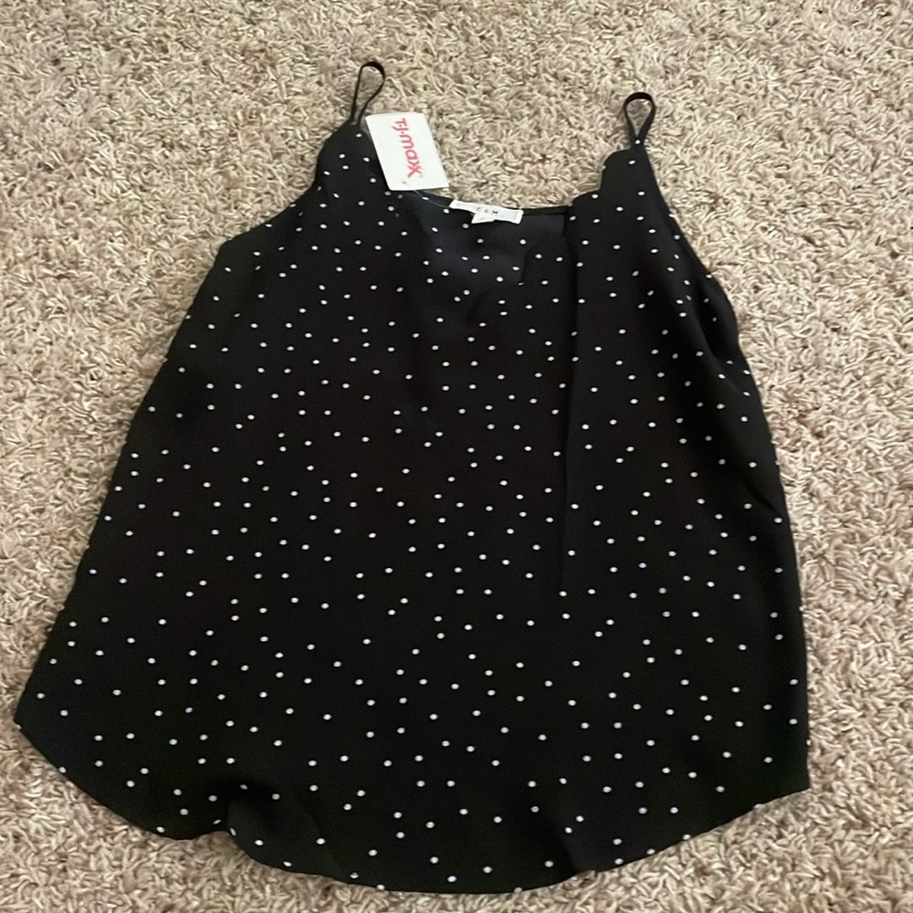 NWT Black & white polka dotted top